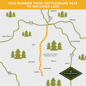 Route map of Rattlesnake Pass to Wallowa Lake