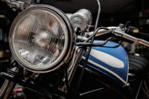 Closeup of Motorcycle headlights 